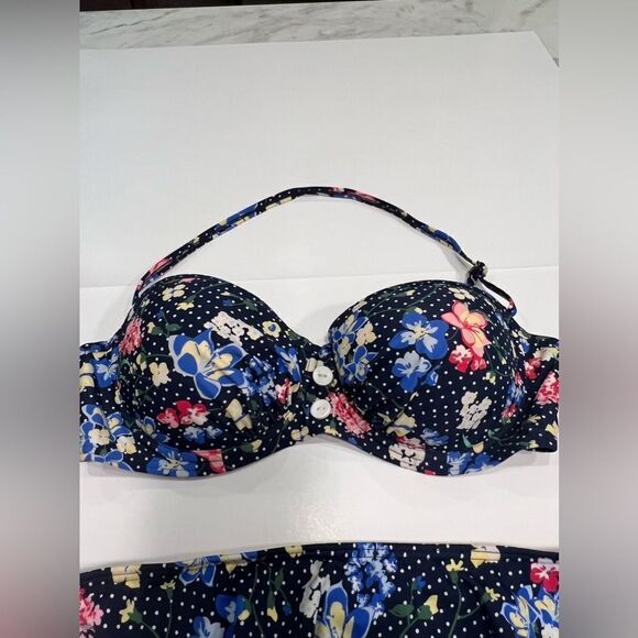 St.Bernard Bohemian Ruffle Floral Print Bikini Size 16/ 38C - Picture 4 of 12